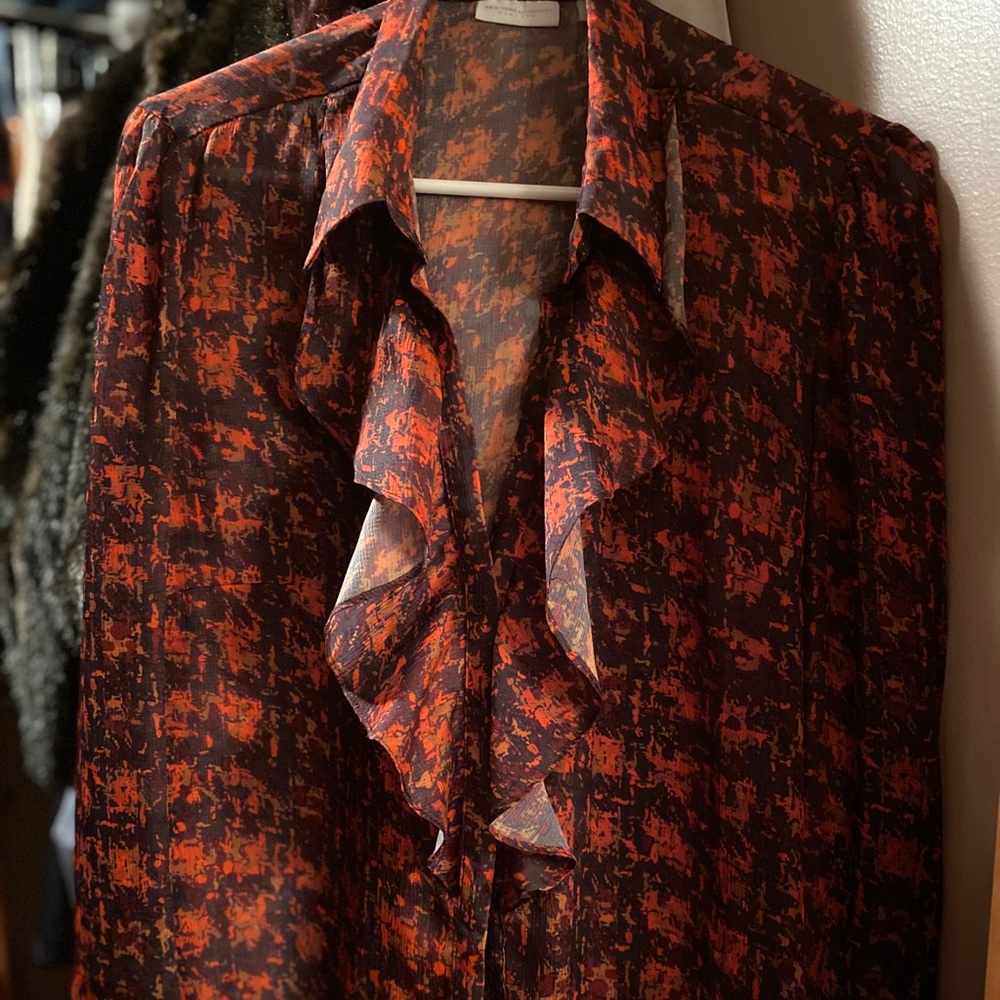 Long sleeve ruffle blouse